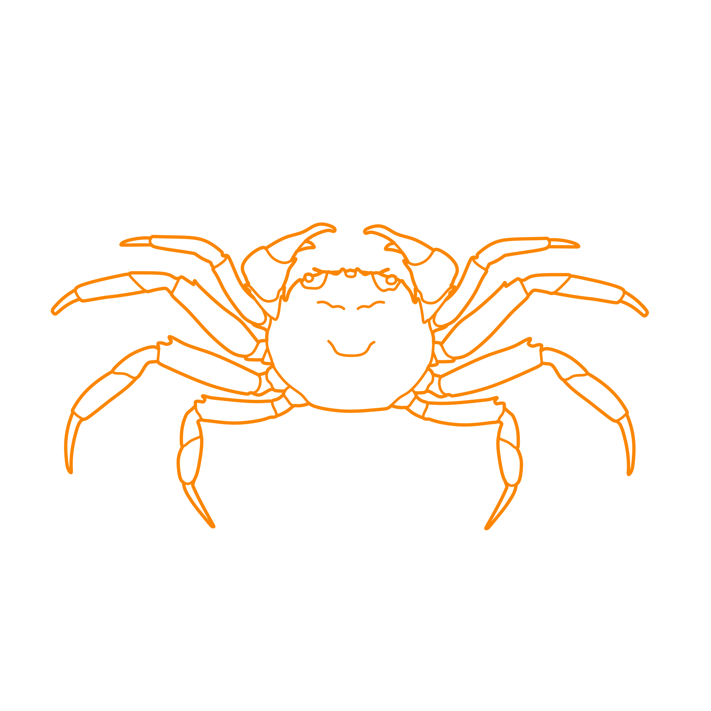 Animals Crustaceans Chinese Mitten Crab Outline Svg Vector Free Vectors
